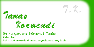 tamas kormendi business card