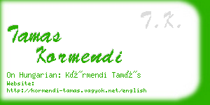 tamas kormendi business card